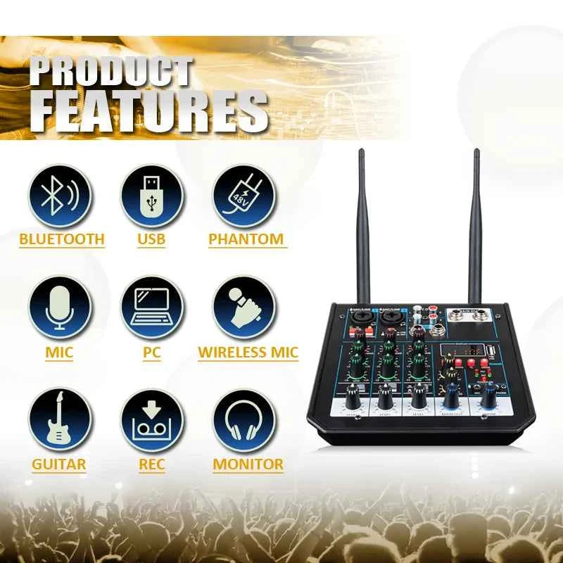 Elevate Your Sound: Bluetooth DJ Mixer with Microphone - THE JIMMY STORE