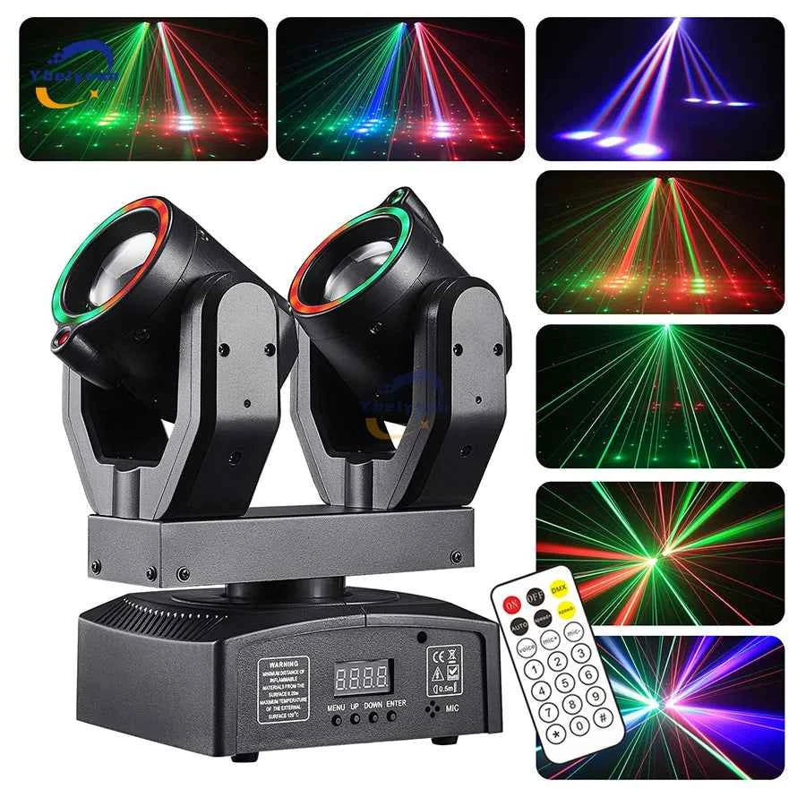 Transform Your Events with the Double Head Moving Beam Light – DMX512 Controlled Stage Magic - THE JIMMY STORE