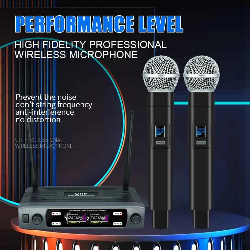 Elevate Your Performances with the Professional Dual Channel Wireless Microphone - THE JIMMY STORE