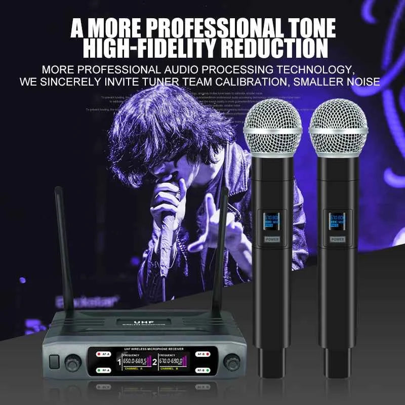 Elevate Your Performances with the Professional Dual Channel Wireless Microphone - THE JIMMY STORE