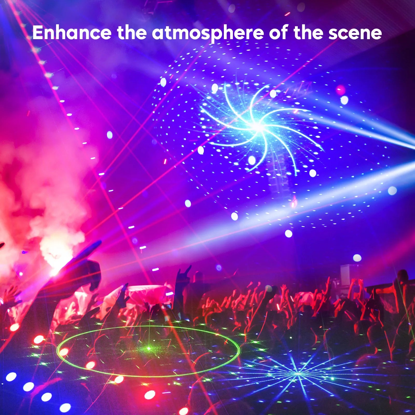 U'King 9 Eyes Projector Effect Stage Light Remote Control 7CH DMX512 RGB Party Light Effect for DJ Disco Wedding Nightclub Light - THE JIMMY STORE
