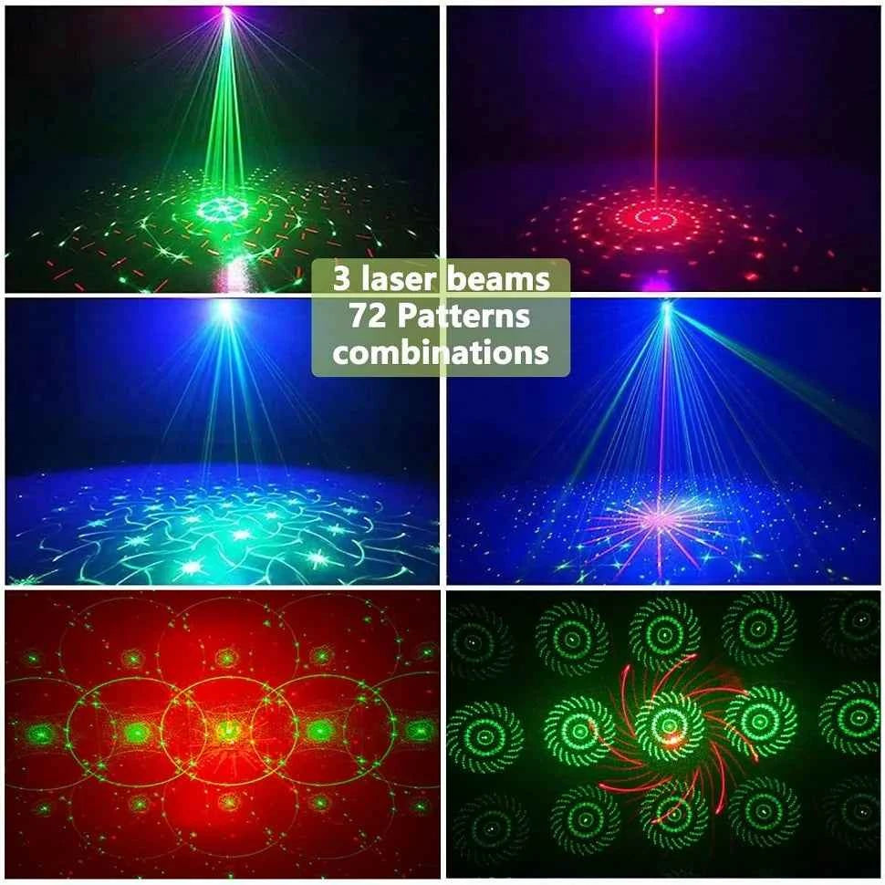 Party Lights DJ Disco Light Stage Laser Light Projector Light 72 Modes Voice Control Flash Party Christmas Wedding Home Decorati - THE JIMMY STORE