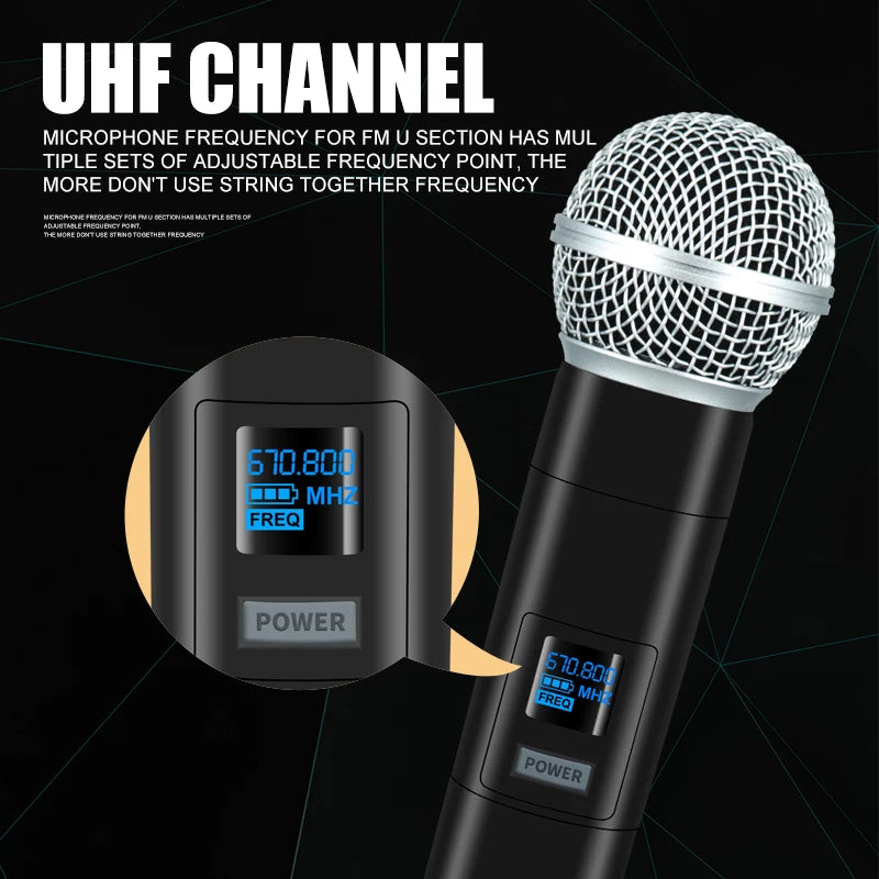 Elevate Your Performances with the Professional Dual Channel Wireless Microphone - THE JIMMY STORE
