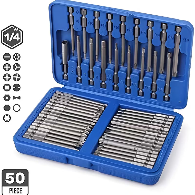 50-Piece Long Torx Bit Set for Precision Fastening - THE JIMMY STORE