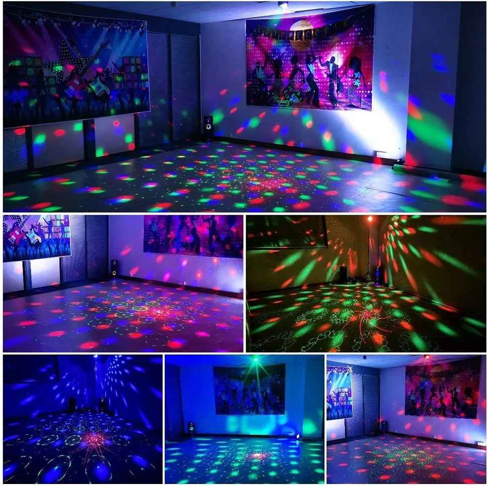 Party Lights Dj Disco Ball Light Pattern Projector Sound Activated Dance Birthday Bar Karaoke Christmas Wedding Decoration - THE JIMMY STORE